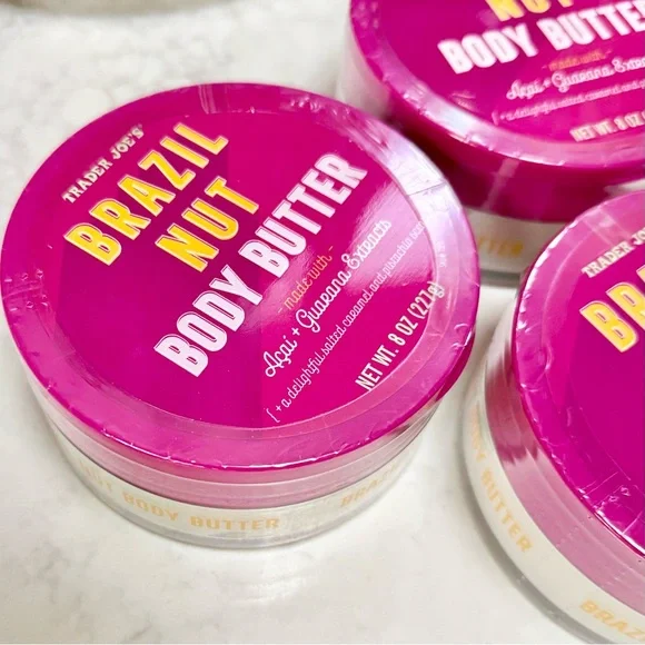 SEALED! 3x Trader Joe's Brazil Nut Body Butter, 8oz. Pistachio, Caramel, Limited - Picture 2 of 4